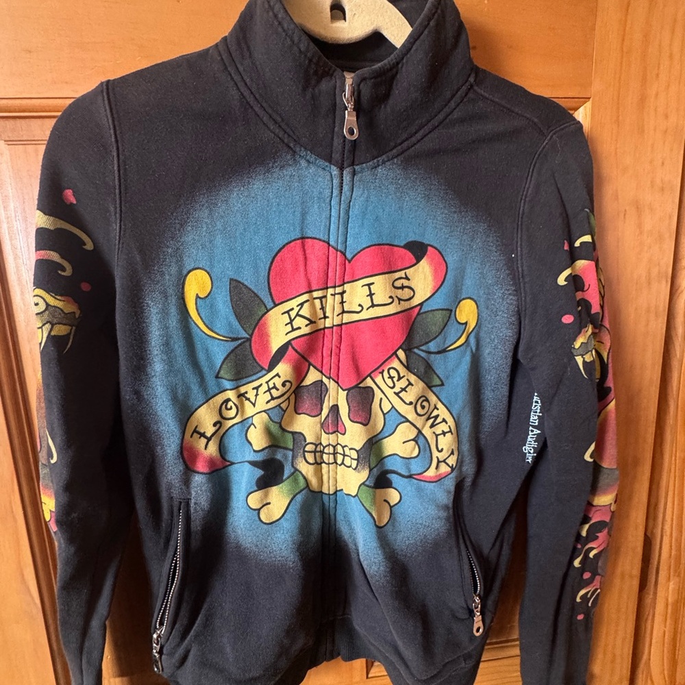 Ed Hardy Black Jacket with Tiger Design